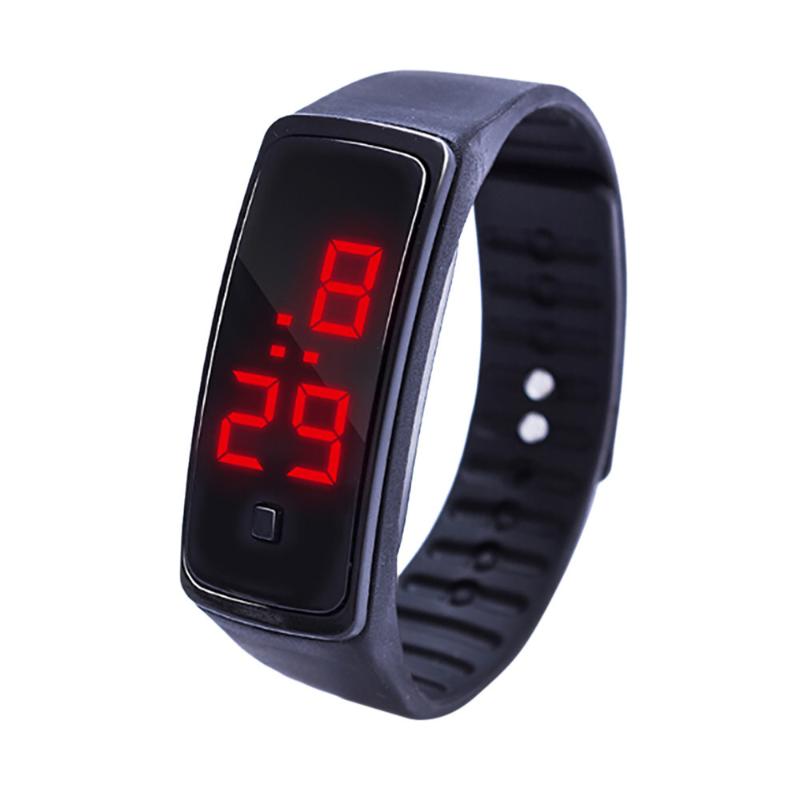 

Wristwatches Men Led Digital Watch Women Casual Yoga Silicone Sports Wristwatch Children Kids Watches Outdoor Bracelet Clock, Red