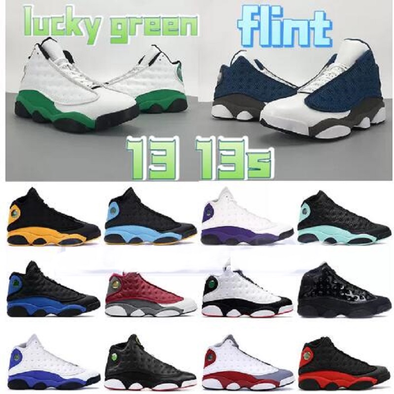 

Classic 13 basketball shoes 13s men sneakers lucky green flint bred black cat reverse he got game court purple sports outdoor trainers, # 35