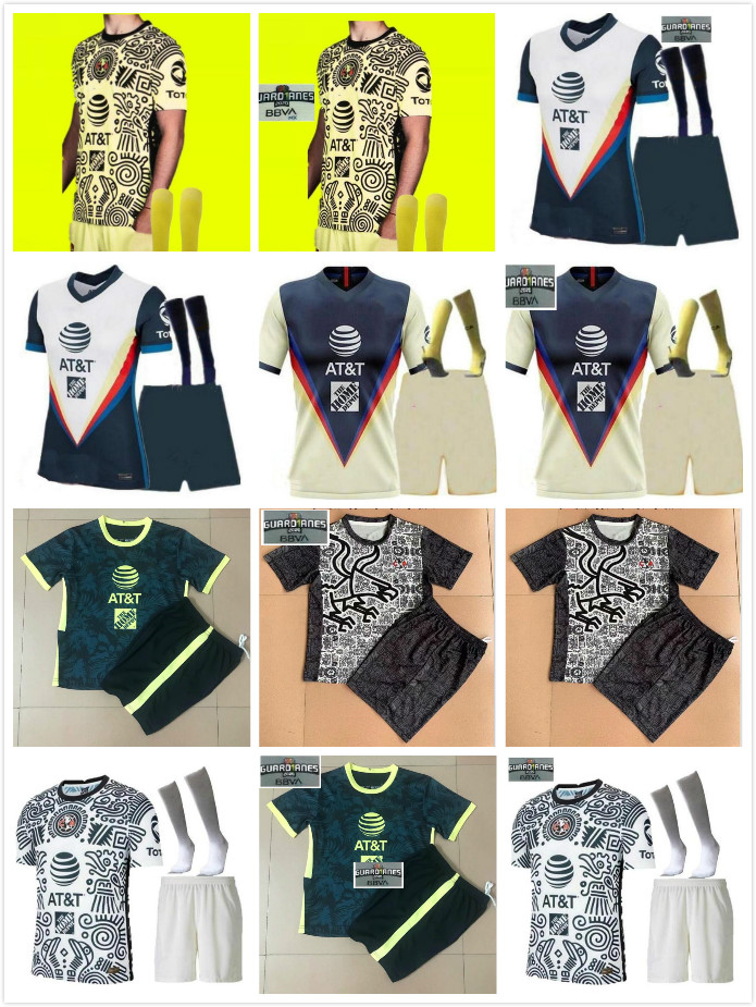 

2021 Liga MX Club America 21 22 Away third Soccer Jerseys GIOVANI CASTILLO G. OCHOA 3rd Goalie football shirt kit men kids sets, Brown