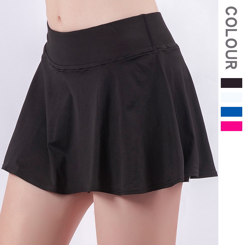 

2021 New Luxury Fashion Designer High Waist Anti-Exposure Lulu Yoga Culottes Womens Quick-Drying Running Fitness Short Skirt Tennis Sports S, Culottes 20yj76 rose red