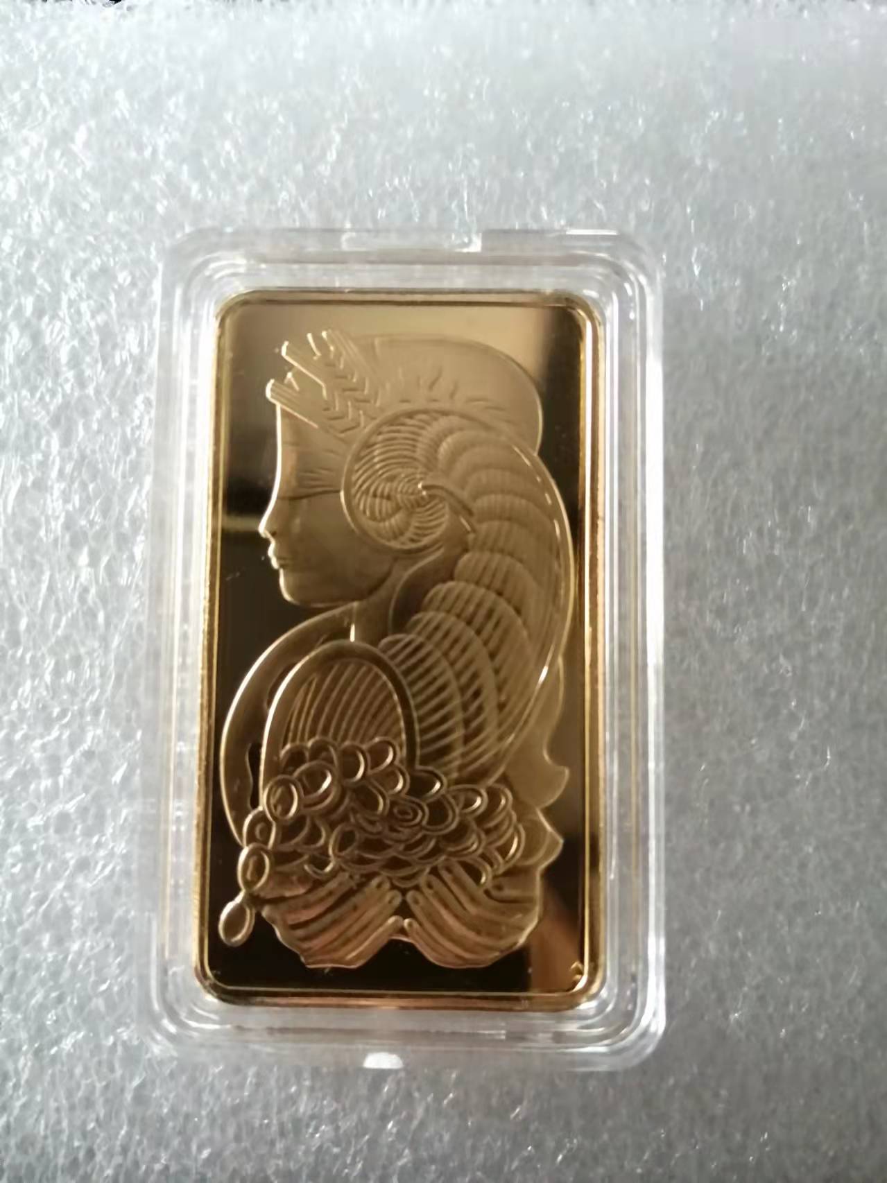 

24K Swiss Goddess of Wealth Commemorative Coin bar Gold Coin Crafts Collection