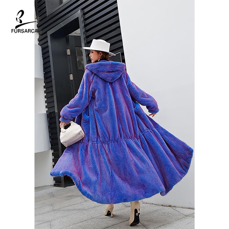 

Women's Fur & Faux FURSARCAR 2021 Symphony Real Mink Jacket Women Winter Natural Coat Fashion 130cm Long Outwear Luxurious, As pic