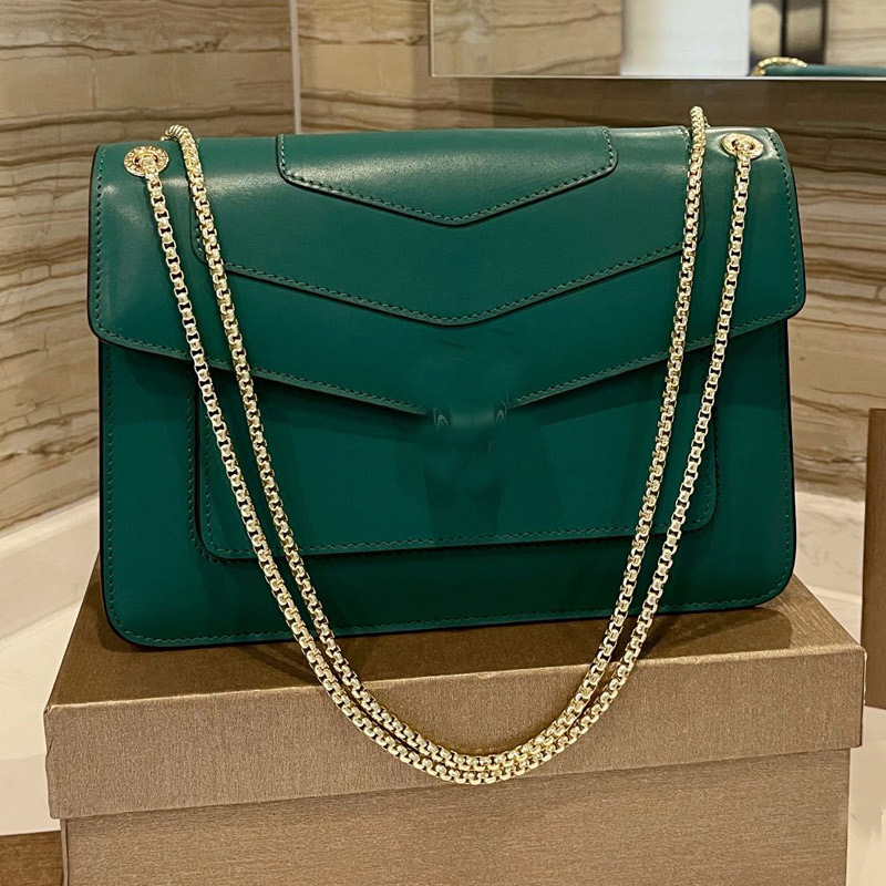 

Fashion Chain Handbag Snake Diamond Hasp Crossbody Bag Cowhide Leather Shoulder Bag Lady Flap Clutch Messenger Bags High Quality Hand Bag