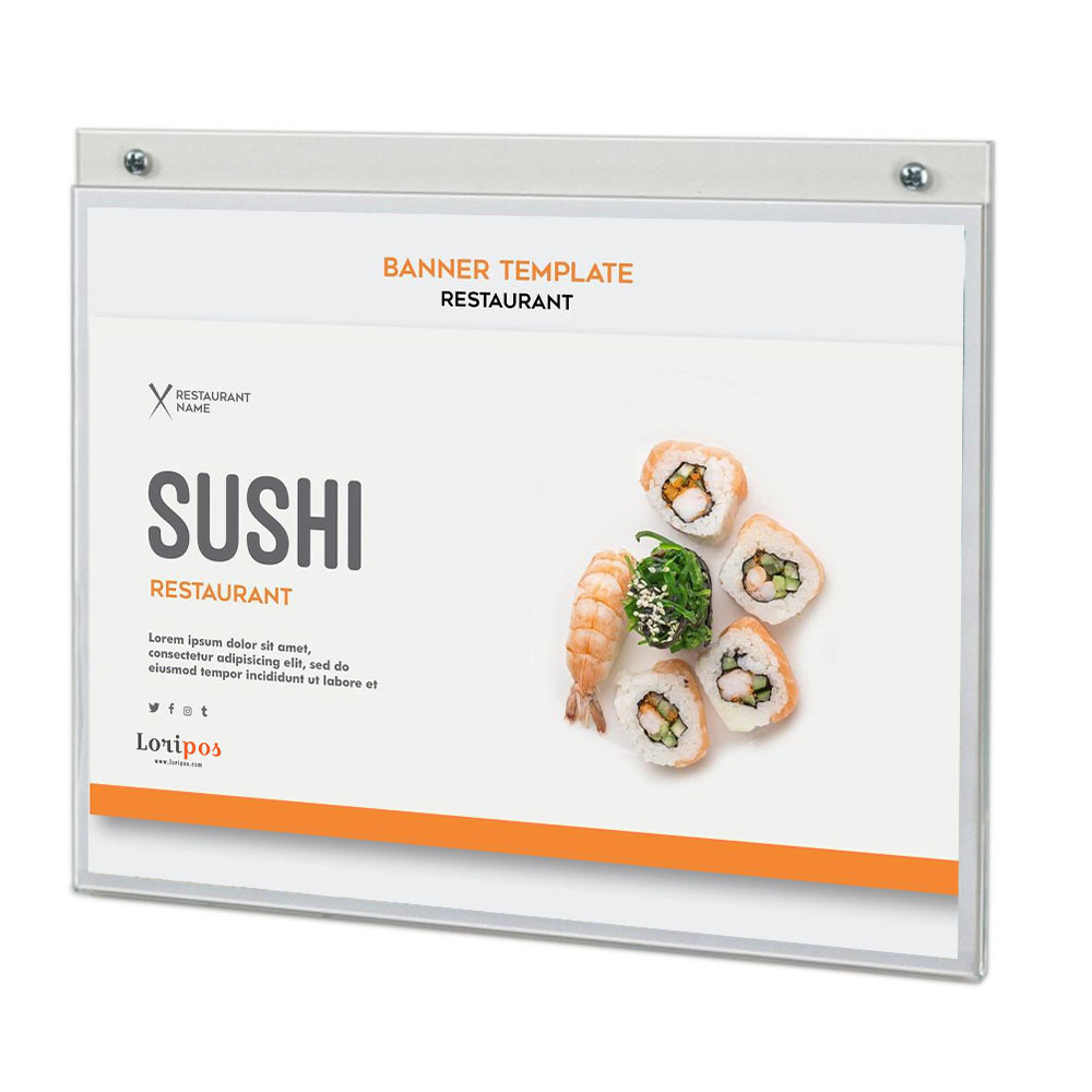 A4 Acrylic Sign Holder For Wall Mount Top Insert Vertical, Clear Plastic Picture Frame, Wall Mounted Design, Support No Drilling-image-754672698