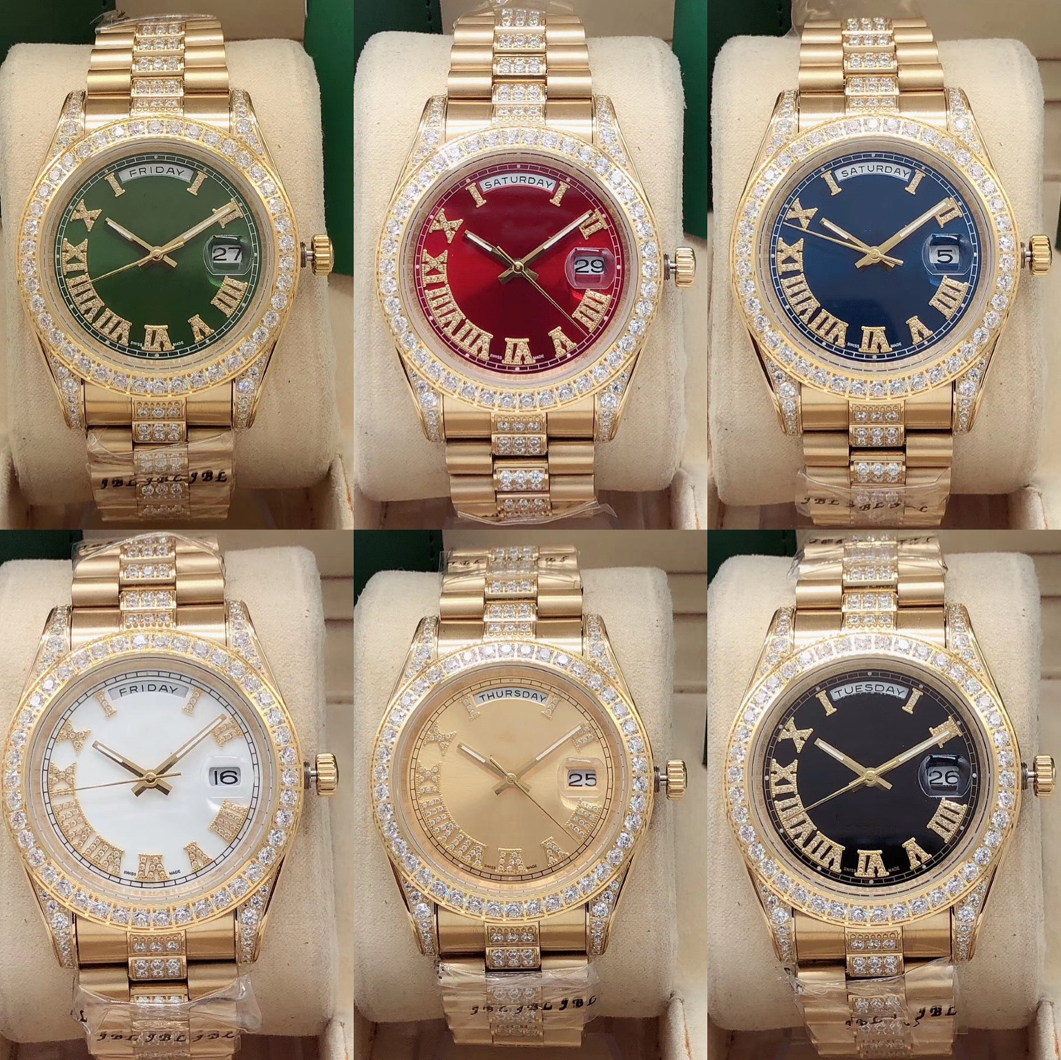 

Men's automatic mechanical watch AAA + quality, log type, size 41mm, hand inlaid Roman diamond, waterproof, sapphire, scratch proof glass, fashionable and obvious choice, Black