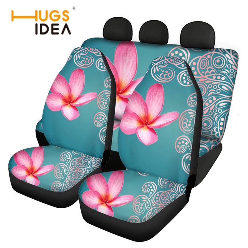 

Auto Accessories Soft Anti-Dirty Beathable Car Front And Rear Seat Cover Mandala Golden Tribe Plumeria Pattern Pad Chair Covers
