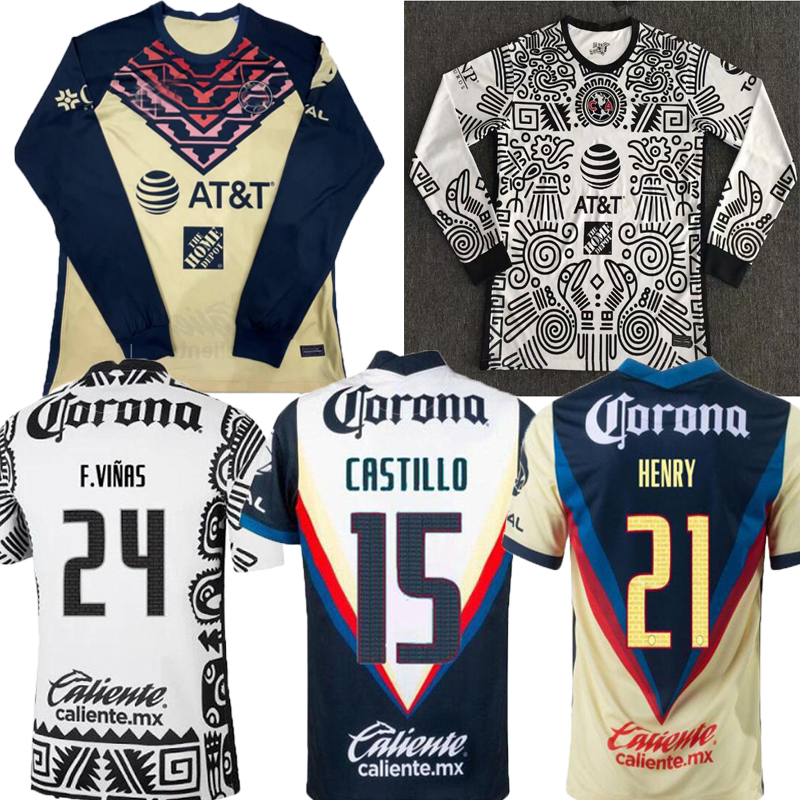 

liga mx 21 22 Club America home Men away Women Long sleeve soccer jerseys 2021 GIOVANI BENEDETTI Henry Martinez Ochoa CASTILLO Training Football jersey