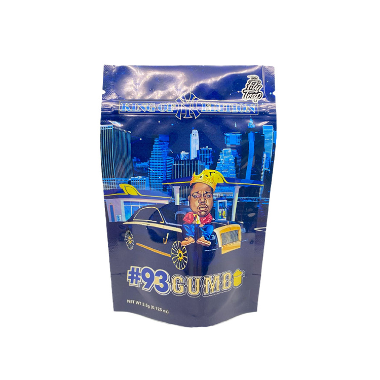 

Jokes up 3.5g empty Mylar bags #93 gumbo 4*6inch stand zip lock edible smell proof plastic packaging bag