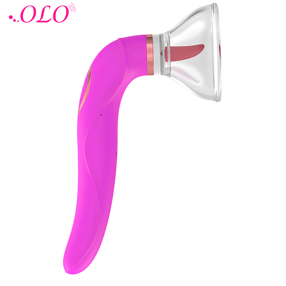 

OLO Tongue Licking Vibrator Sex Toys for Woman Vacuum Cup Pump Inhale Labia Breast Inhale Enlarge Massage Sucker Pump Vibrator