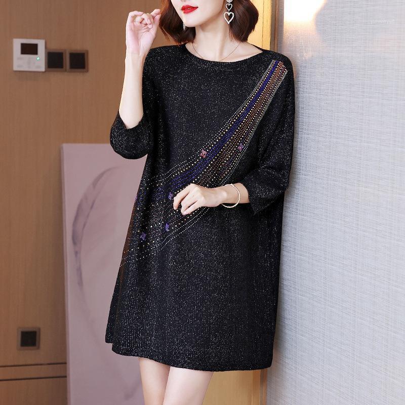 

Casual Dresses Autumn Knitted Dress 2021 Women' Fashion Large Covers The Belly And Shows A Thin Black, Red