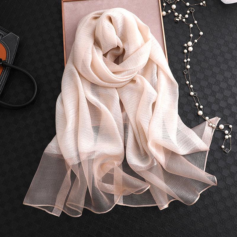 

Scarves 2021 Summer Silk Scarf For Women Shawls And Wraps Hijab Lady Pahsmina Bandana Foulard Female Headband