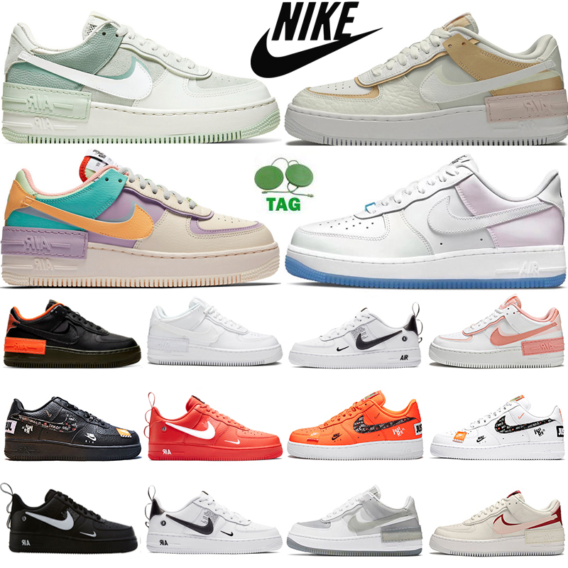 

airforce 1 Shadow Men Women Platform Running Shoes high low cut air force one triple black white pale ivory Skateboard outdoor sports sneakers trainers, #7 shadow triple black