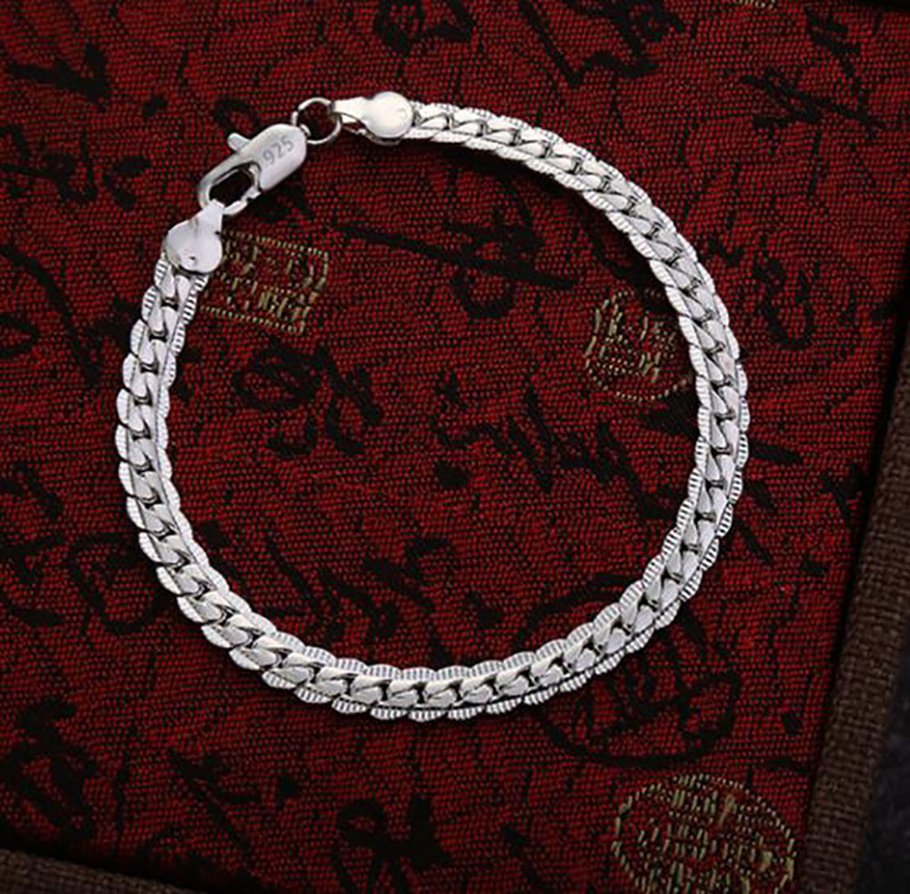 

925 Sterling Silver 5MM Snake Bone Bracelet Fashion Bracelets For Men Women Wedding Party Jewelry Bracelet DIY accessories 8 Inch