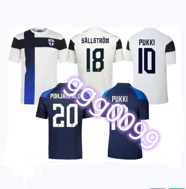

2021 Finland Soccer Jerseys 21/22 Home PUKKI SKRABB RAITALA POHJANPALO KAMARA SALLSTROM JENSEN LOD national team Football Shirts Uniform