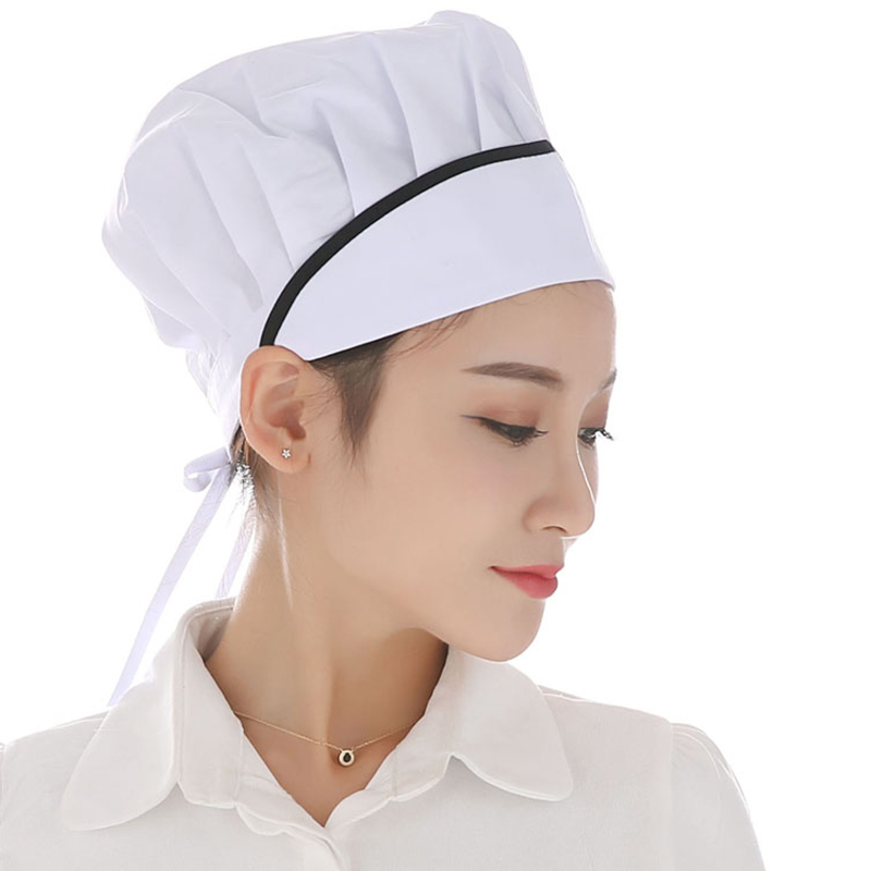 

Chef Hat Female Kitchen Sanitation Cap Canteen Restaurant Food Bakery Baking Ventilation hat hotel uniform chefs hat, Black