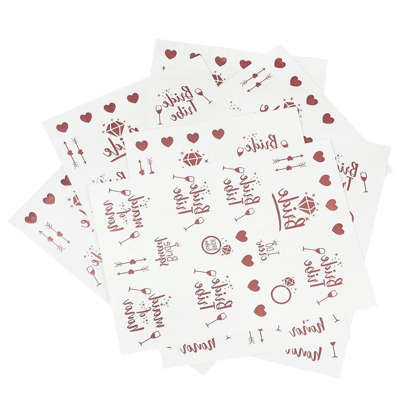 

Party Decoration 1/3pcs Rose Gold Bridesmaid Team Temporary Tattoo For Marriage Bachelor Bridal Show Stickers Bride To Be Wedding Supplies