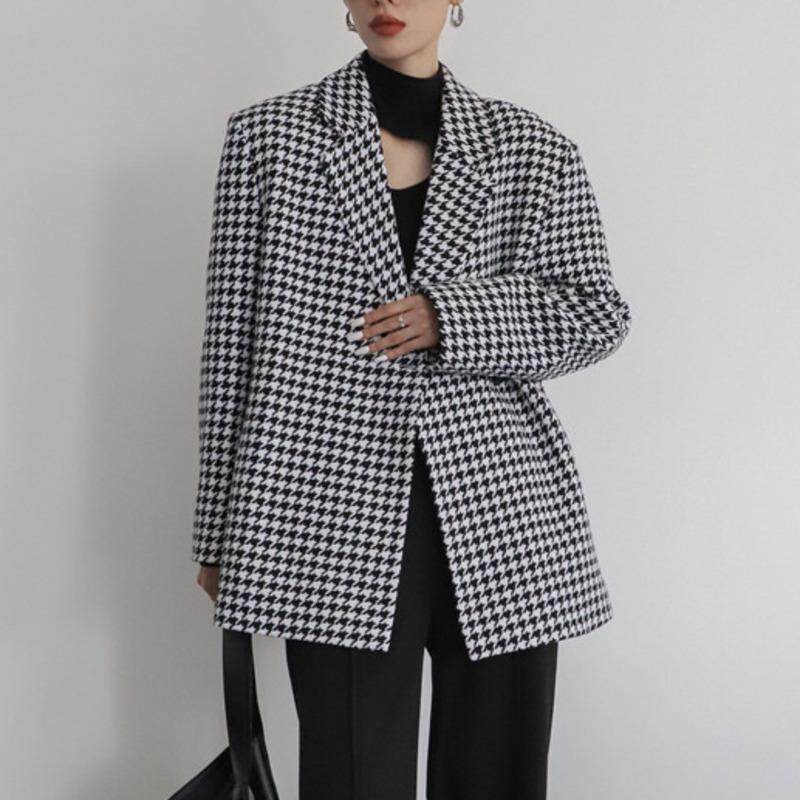 

Women's Suits & Blazers Msfancy Swallow Gird Warm Blazer Women Double Breasted Elegant Wollen Suit Coat Mujer 2021 Winter Oversized Jacket, Black
