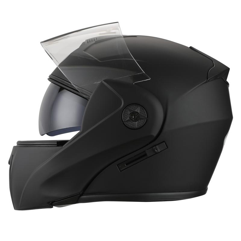 

Motorcycle Helmets 2021 Flip Up Helmet Motocross Racing Modular Dual Lens Full Face Casco Capacete Casque Moto  M L Cascos, Black