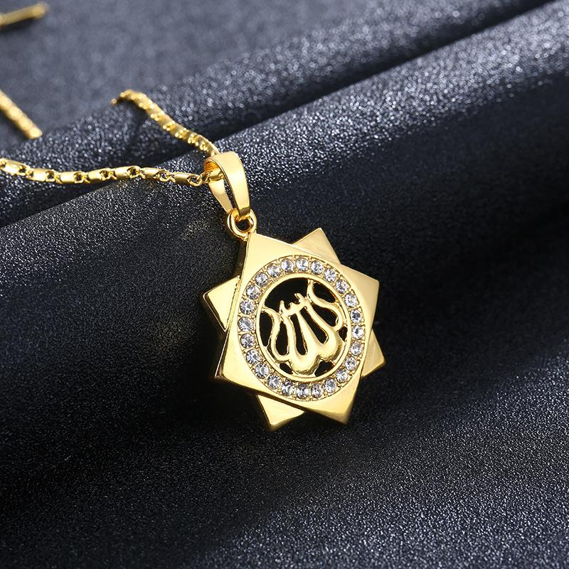 

Pendant Necklaces Muslim Koran Charm Necklace Gold/Silver Color Men/Women Jewelry Amulets And Talismans Bijoux