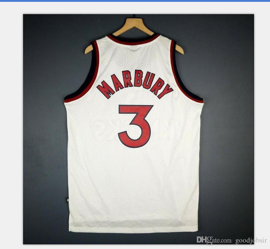 

Custom Men Youth women Vintage Stephon Marbury Vintage College Basketball Jersey Size S-4XL or custom any name or number jersey, White men s-4xl