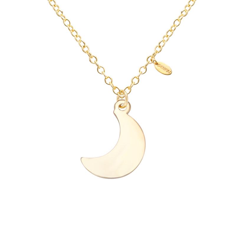 

Pendant Necklaces Senfai Simple Fashion Cut Stainless Steel Moon Necklace Cute Women Jewelry Gift Birthday Couple Gifts