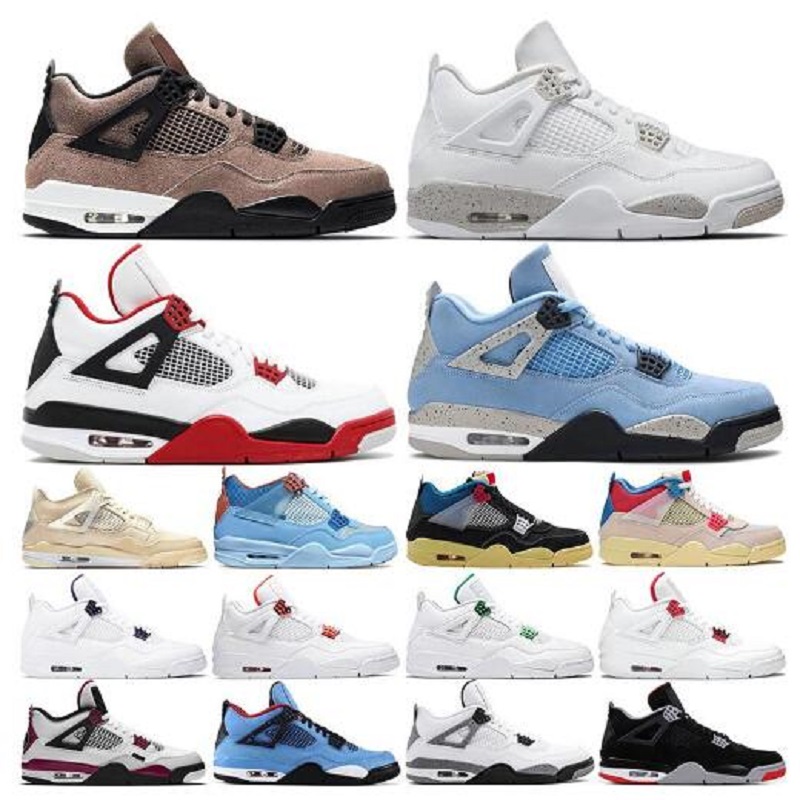 

2022 Man Woman 4 mens Basketball Shoes jumpman 4s University Blue Fire Red White Oreo Taupe Haze Union outdoor sneakers men women sport trainers, Color 40