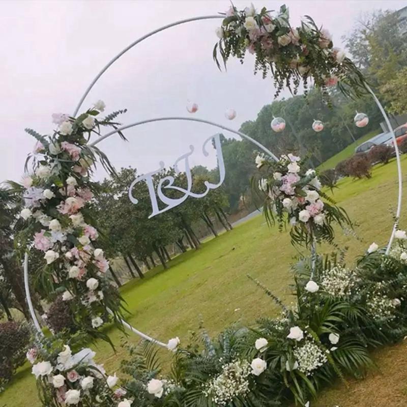 

Party Decoration Iron Circle Wedding Arch Background Wrought Props Outdoor Lawn Round Backdrop DIY Frame Decor