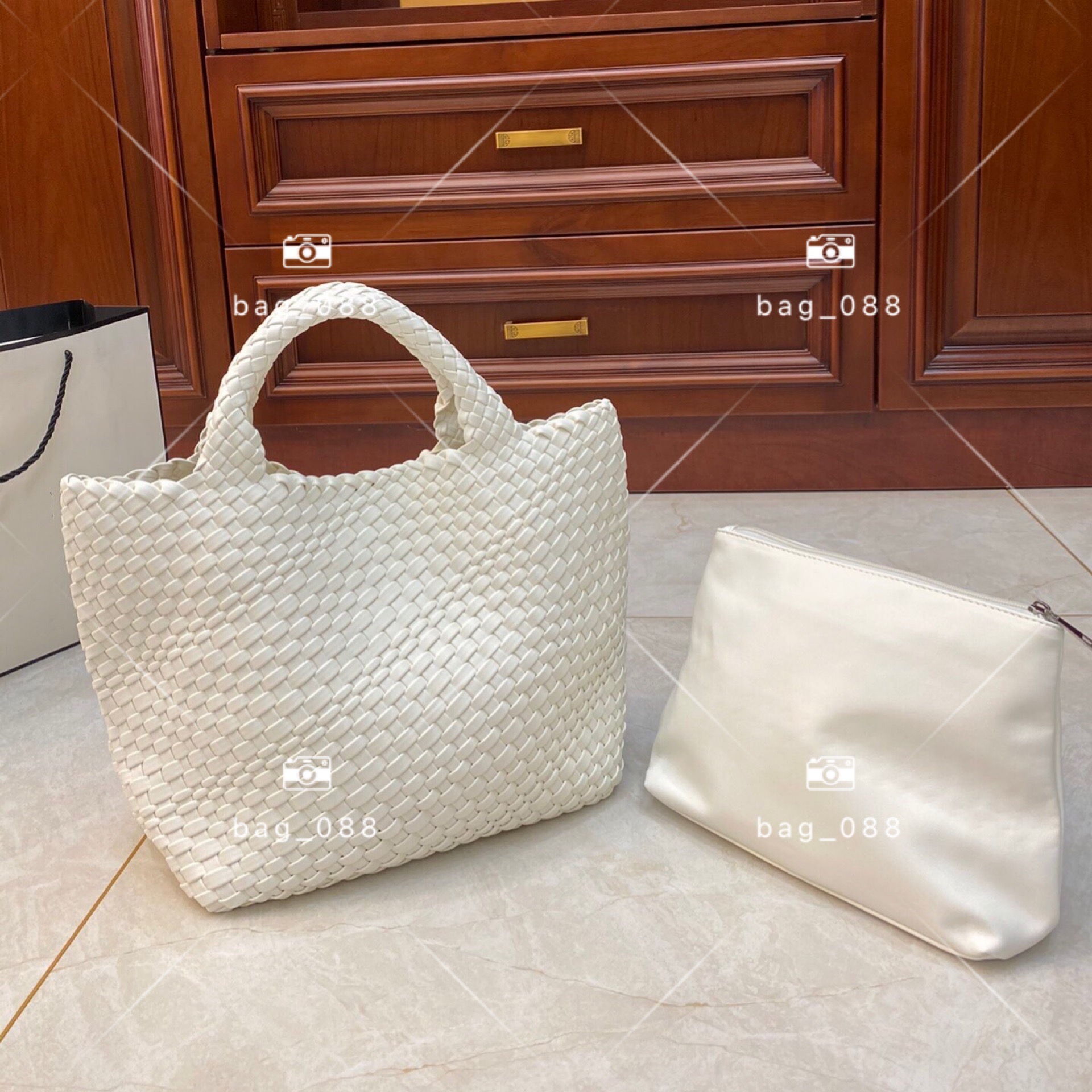 

2021 Fashion Women's High-class Woven Tote Multi-functional Satchel Bags Simple Solid Color Shopping Bag Large Capacity One-shoulder Handbag Vegetable Basket, Customize