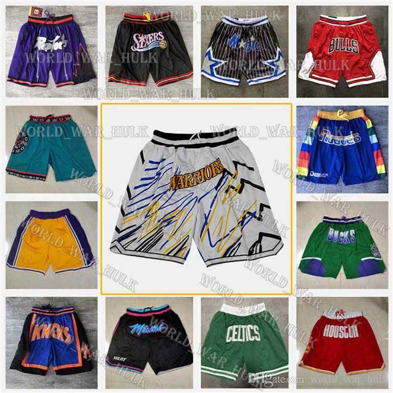 

2021 Just Basketball Short Don Sport Shorts Brooklyn Nets Milwaukee Bucks Memphis Grizzlies Men Pant With Pocket, Black