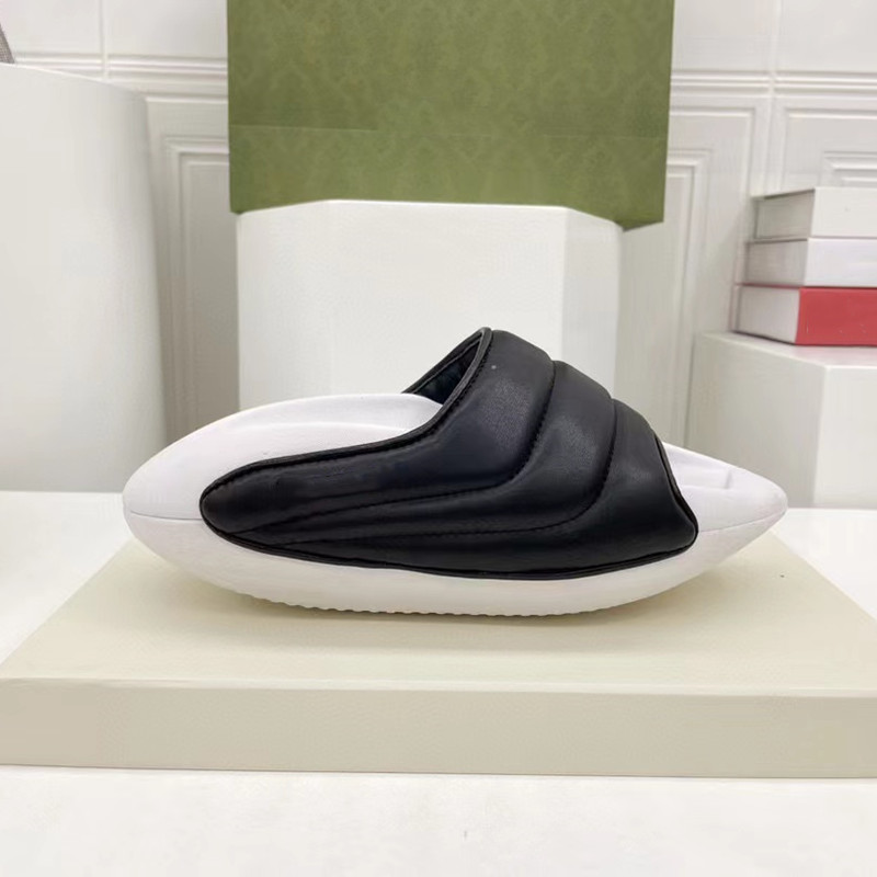 

Top Quality Couple Shoes Uinsex Beach Bread Slippers for Ladies Round Toe Women Shoes Crystal Chain Design Down Summer Slides Luxury Designer, As picture