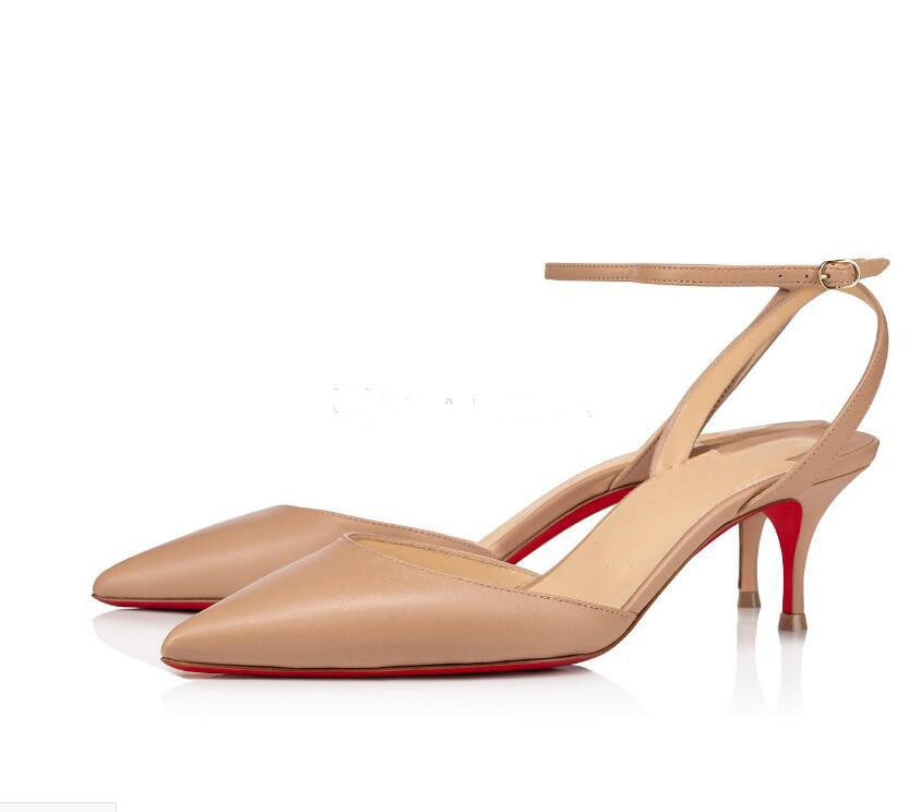 

Sexy Levita Slingback Pumps PVC Studs Ankle Dress Shoes Strap Women Red Bottom Sandals Luxury Party Wedding Brand Sandalias Femininas High Heel, Black