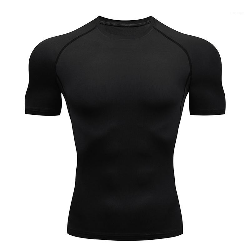 

Men' T-Shirts Compression Quick Dry T-shirt Men Running Sport Skinny Short Tee Shirt Male Gym Fitness Bodybuilding Workout Black Tops Cloth, Red