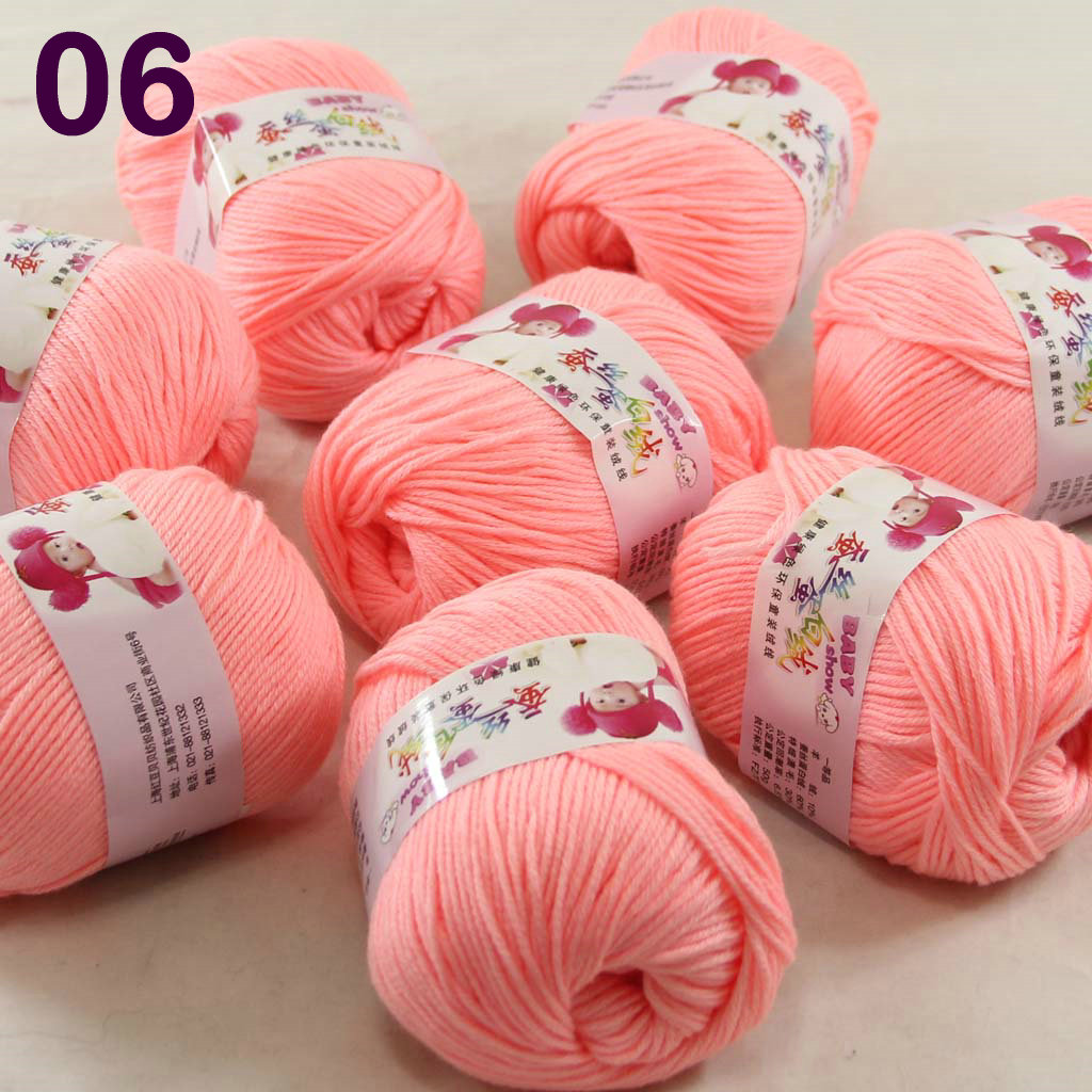 

Sale Lot 8balls x 50g Cashmere Silk velvet Children Yarn hand knitting Light pink 18-06-8, Multi-colored