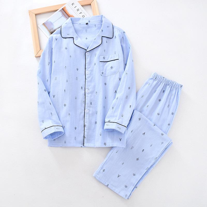 

Men's Sleepwear 2022 Style Long-sleeved Cotton Pajamas Spring And Summer Young Middle-aged Thin Casual Home Service Suits, Black;brown