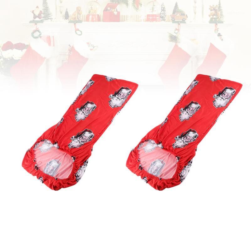 

2Pcs Christmas Chair Cover Santa Claus Prints Modern Stretch Slipcover Removable Seat Protector (Santa Claus) Covers
