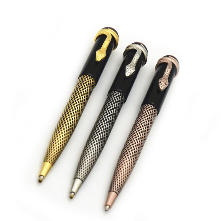 

PURE PEARL High quality Ballpoint Pen Inheritance series Special Edition Silver/Red/Black/Grids/Red Brown/White Snake Clip Pisces Nib statio, Blue;orange