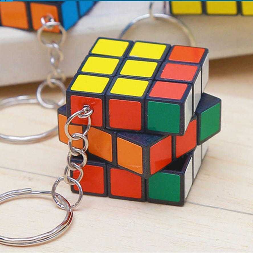 Mind game keychain men women Rubik's Cube keychain third-order Rubik's Cube key pendant hadult kids children Keychains 