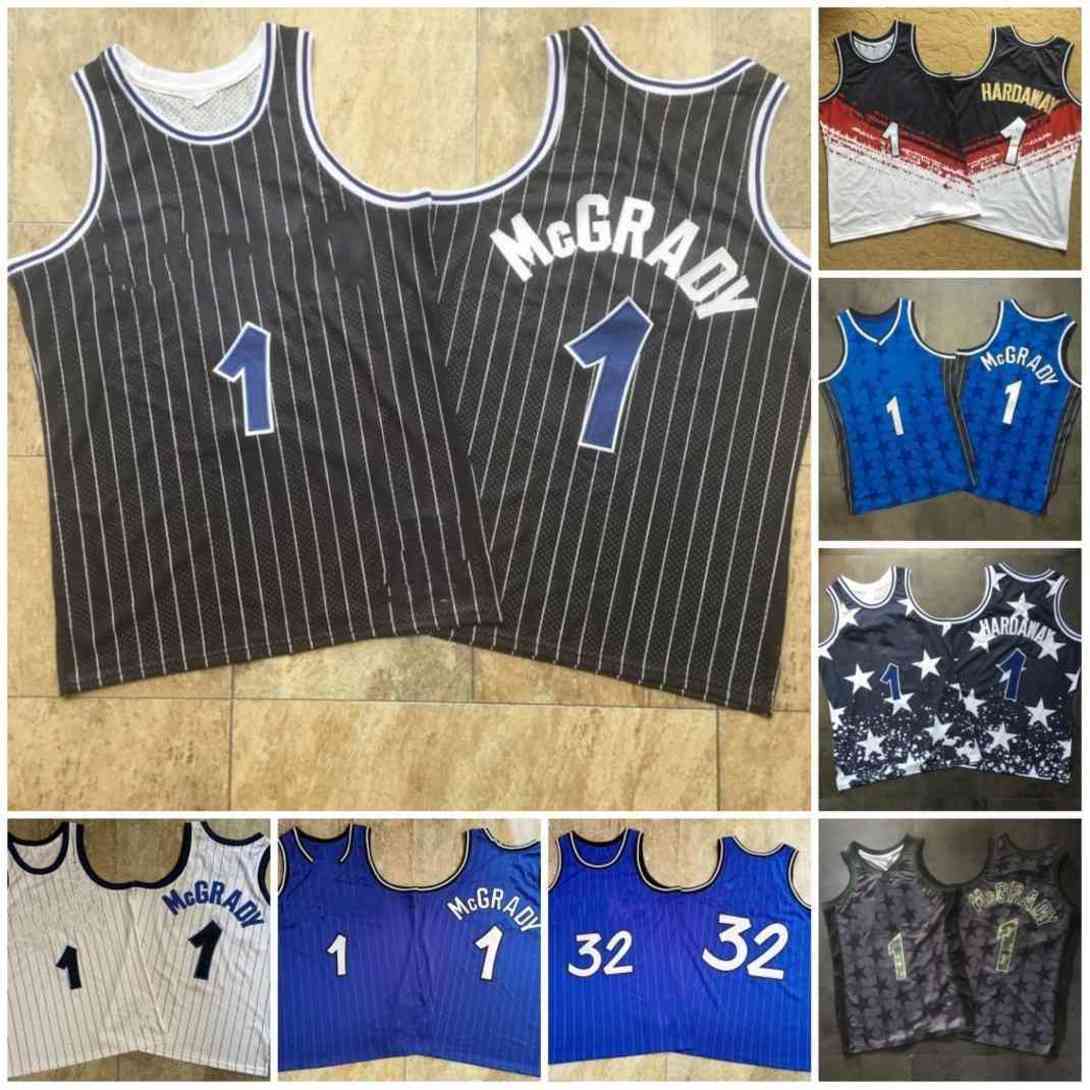 

Vintage Hardaway 1 McGrady 32 Mesh Embroidery Stitched Basketball Jerseys, As