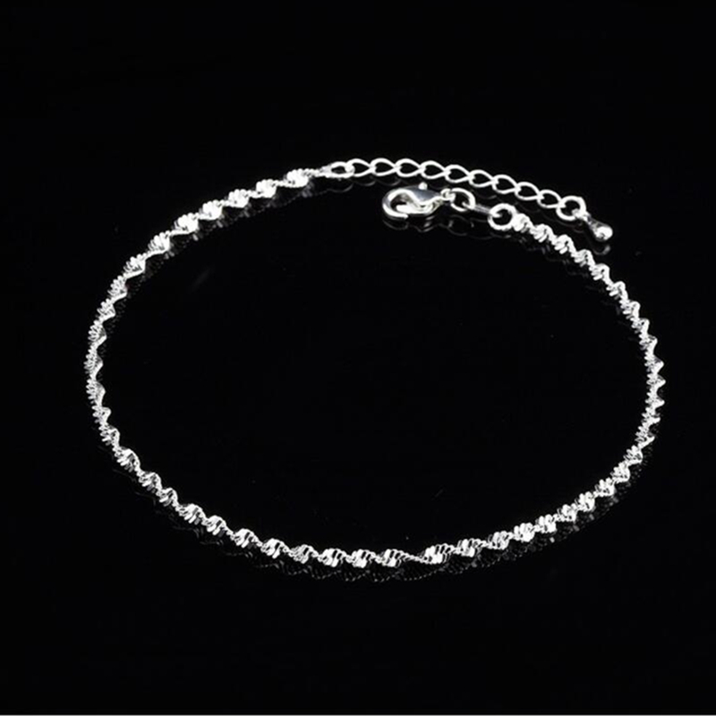 

Fashion Twisted Weave Chain For Women Anklet 925 Sterling Silver Anklets Bracelet For Women Foot Jewelry Anklet On Foot 210507