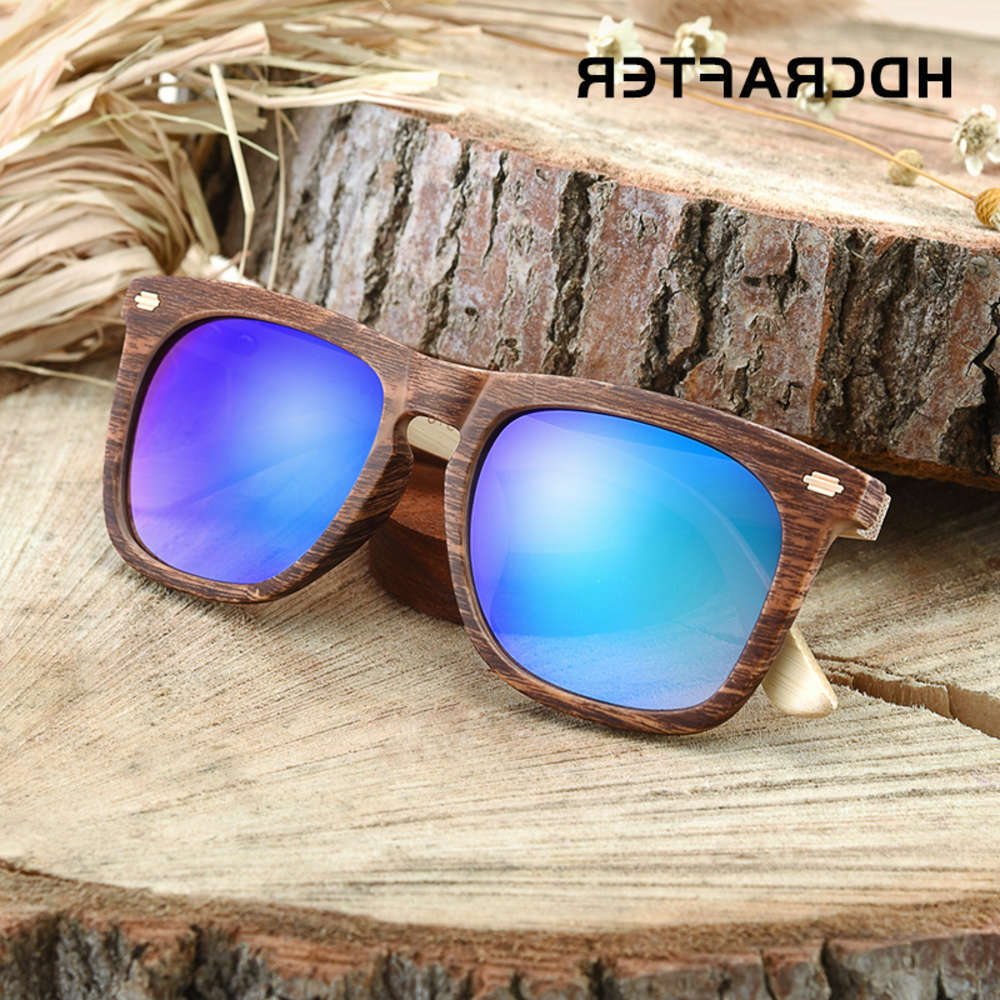 

sunglasses HDCRAFTE Wood Polarized Sunglasses Men Wooden Sun Glasses oculos Madeira Womens Sunglass Eyewear, Black