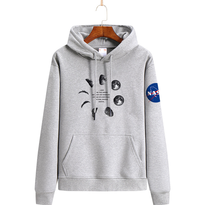 

2021 NASA Long Sleeve Hooded Hoody Pullover Men Women Hoodie Sweatshirts Plus Size 238, Gray 1