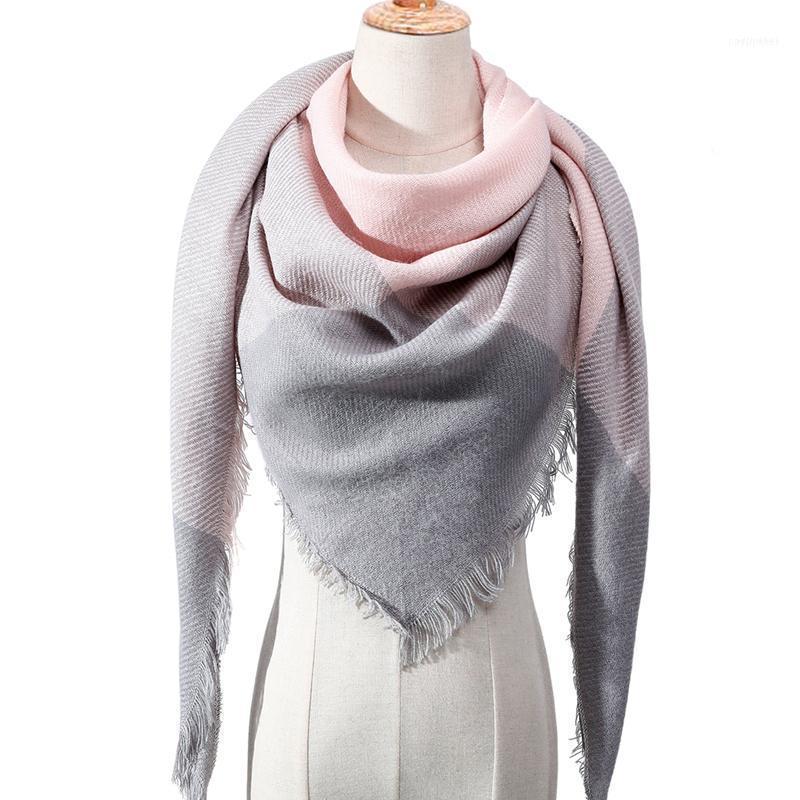 

Scarves 2021 Fashion Winter Scarf For Women Plaid Knitted Triangle Cashmere Lady Warm Blanket Shawls Wraps Neck Scarfs1