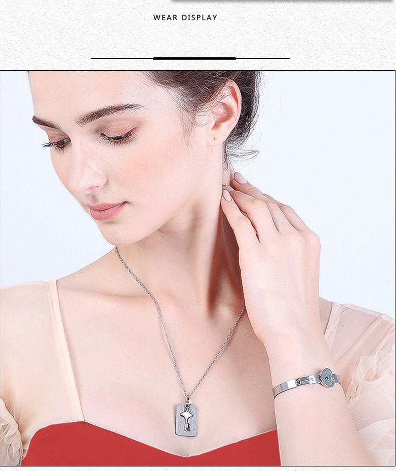 

Earrings & Necklace Cerradura Concéntrica Pulsera Con Llavero, Pulseras,conjuntos De Mujer, Bracelets For Women, Regalo Aniversario Cumpleañ, Silver