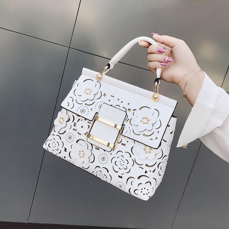 

Designer High-end Texture Hollow Flower, Single Shoulder Bag Korean Version Beautiful All-match Messenger Handbag Purses Cross Body, Black