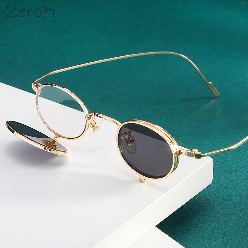 

Outdoor Eyewear Fashion Steam Punk Sunglasses Women Small Round Glasses Retro Sunglass Men Hip Flip UV400 Sun Glass Driving Shades