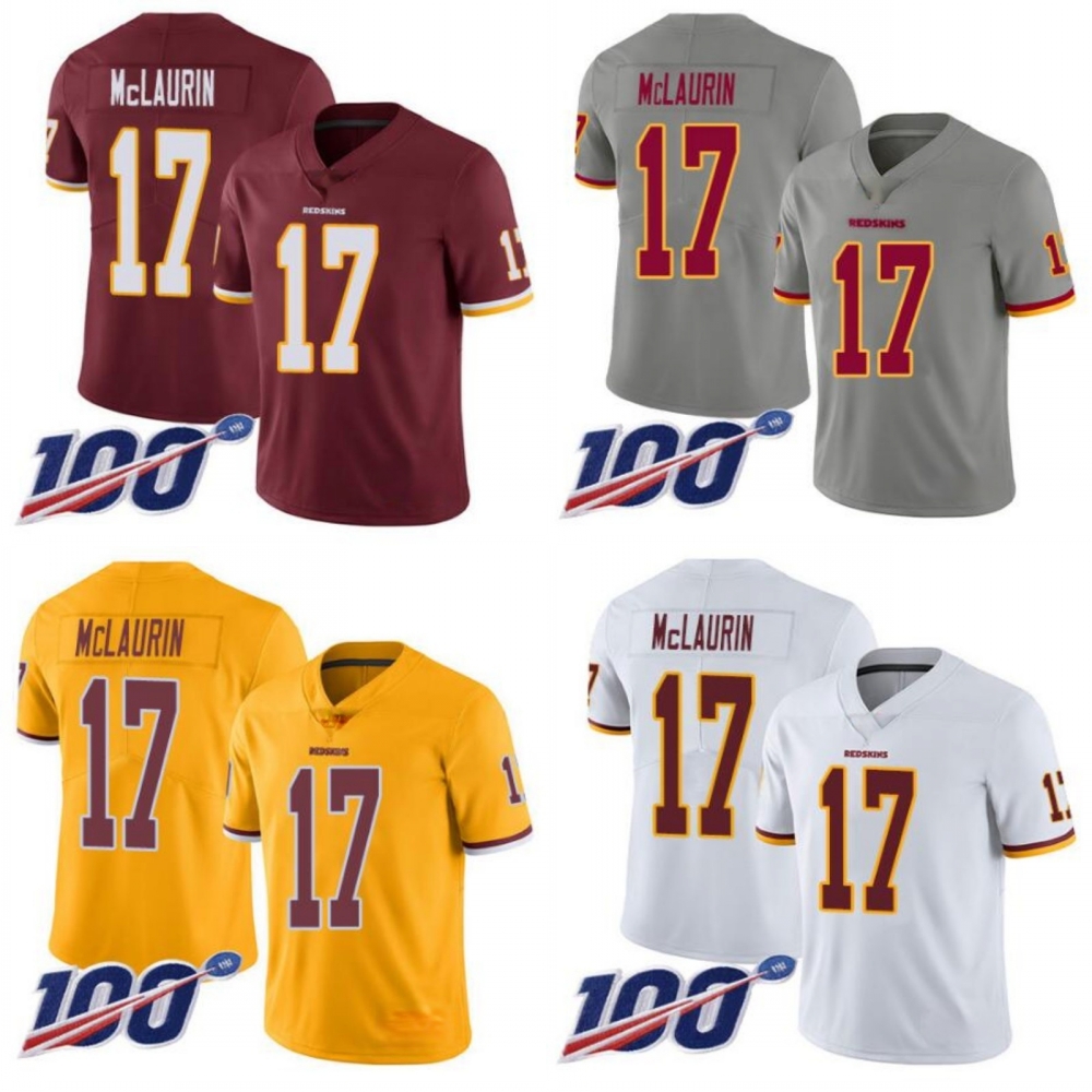 

Washington Redskins Men #17 Terry McLaurin Women Youth 100th Jersey, Black;red