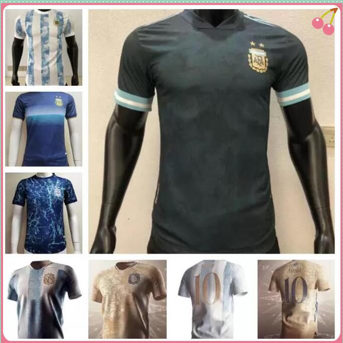

200th anniversary 2021 2022 Player version Argentina Soccer Jersey 20 21 22 home Away Blue #10 MESSI Shirt AGUERO ICARDI DI MARIA Football Uniform