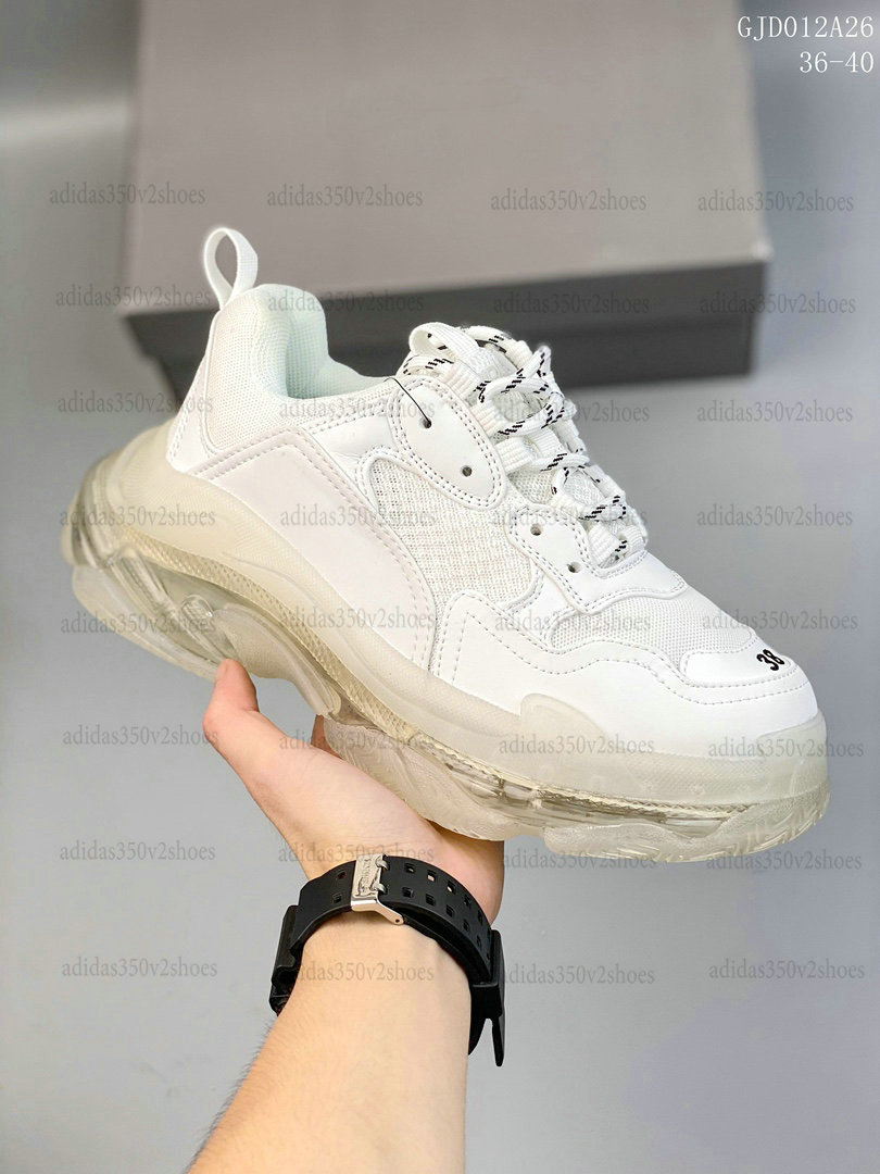 

Paris 17FW Triple S Crystal Bottom Clear Sole Rainbow Retros Designers Shoe Triple-s Trainer Platform Casual Shoes Old Dad Sneakers