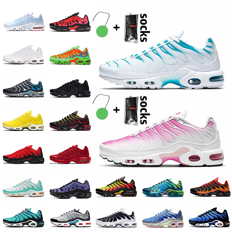

Big Size 12 Women Mens Tn Plus Tns Running Shoes Pink Fade Blue Fury Triple White Black Universit Red Trainers Sneakers, #9 university red 40-46