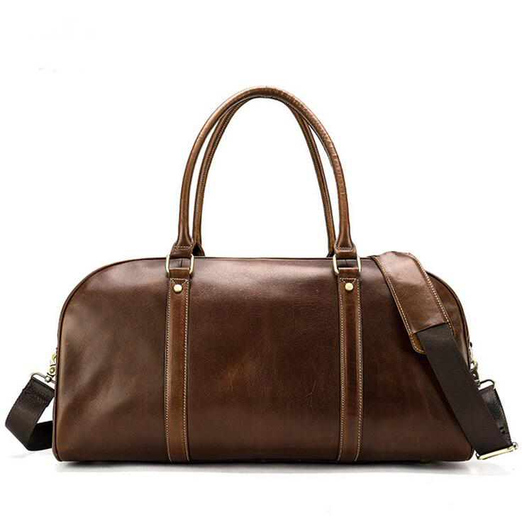 

Factory direct genuine leather short-haul single-shoulder tote travel bag fashion retro luggage large-capacity cowhide handbags 3103, Black